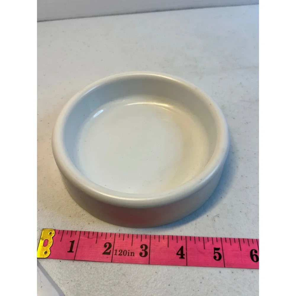 Vintage Friskies Cat Food Bowl I Love My Friskies Plastic White Retro Pet Dish